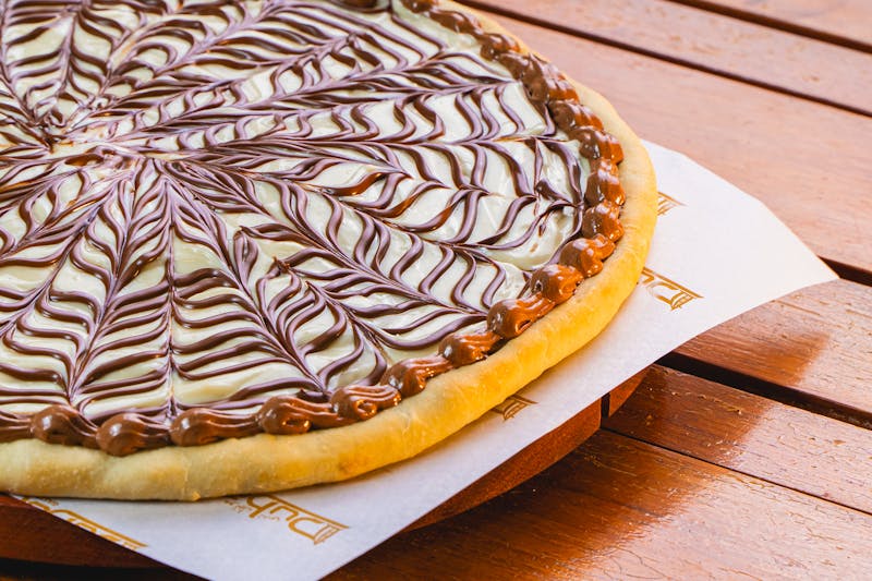 Cinnamon Dessert Pizza with sweet glaze